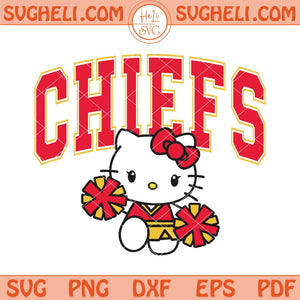 Hello Kitty Cheerleader Kansas City Chiefs Football Svg Png Dxf Eps Files