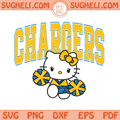 Hello Kitty Cheerleader Los Angeles Chargers Football Svg Png Dxf Eps Files