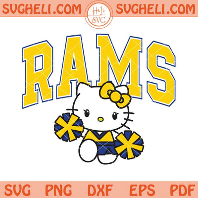 Hello Kitty Cheerleader Los Angeles Rams Football Svg Png Dxf Eps Files