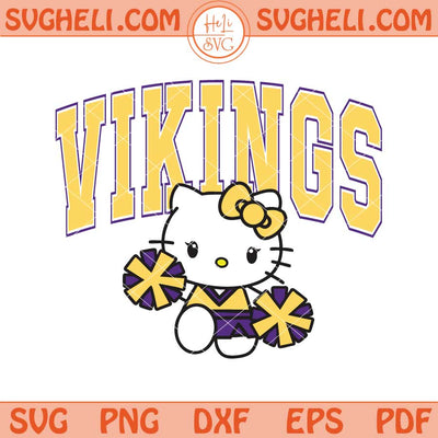 Hello Kitty Cheerleader Minnesota Vikings Football Svg Png Dxf Eps Files
