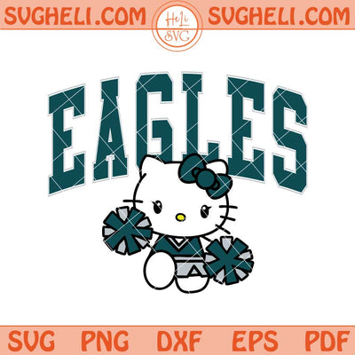 Hello Kitty Cheerleader Philadelphia Eagles Football Svg Png Dxf Eps Files