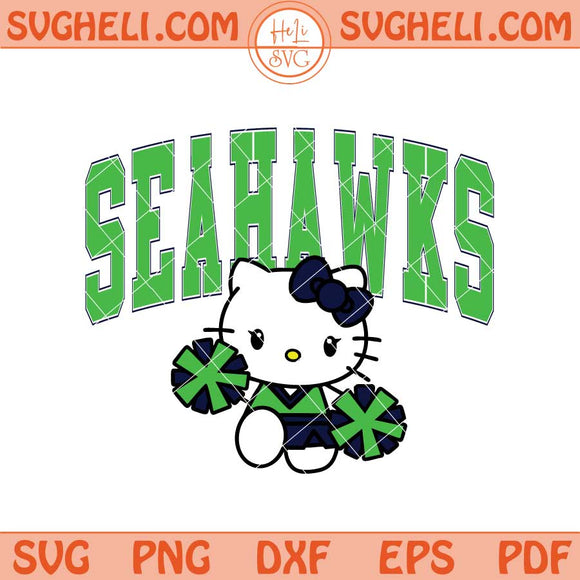 Hello Kitty Cheerleader Seattle Seahawks Svg Png Dxf Eps Files