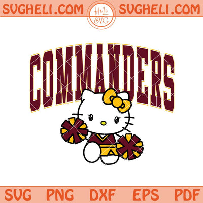 Hello Kitty Cheerleader Washington Commanders Svg Png Dxf Eps Files