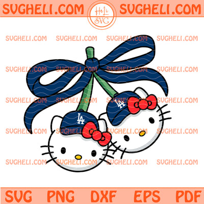 Hello Kitty Cherries LA Dodgers Svg Hello Kitty Dodgers Svg
