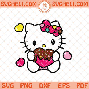 Hello Kitty Chocolate Heart Valentine Svg Hello Kitty Svg Png Dxf Eps Files