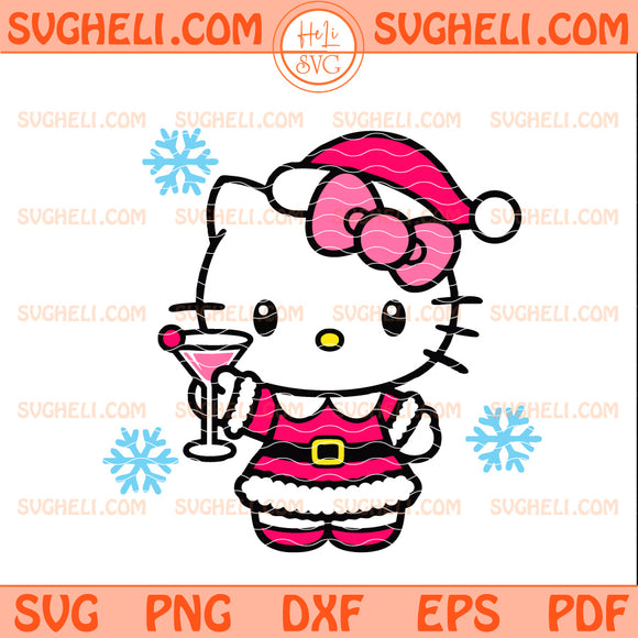 Hello Kitty Christmas Cocktail Svg Hello Kitty Party Svg