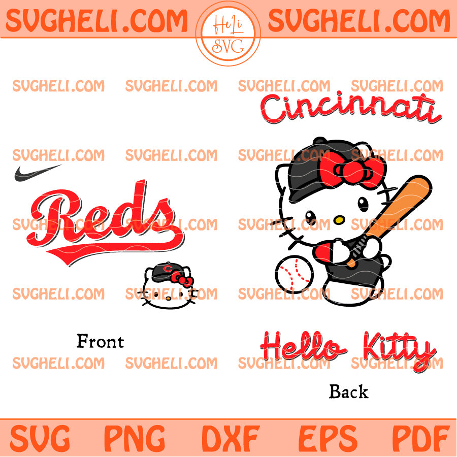 Hello Kitty Cincinnati Reds MLB Svg Hello Kitty MLB Svg
