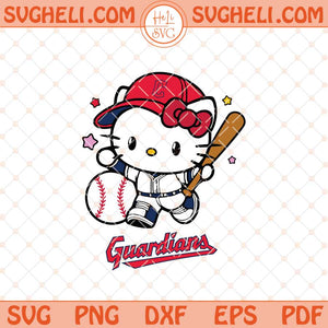 Hello Kitty Cleveland Guardians Baseball Svg Baseball Svg Png Dxf Eps Files
