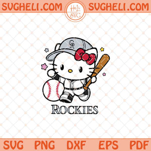 Hello Kitty Colorado Rockies Baseball Svg Kitty Baseball Svg Png Dxf Eps Files