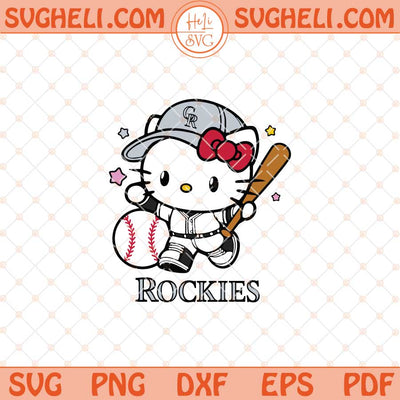 Hello Kitty Colorado Rockies Baseball Svg Kitty Baseball Svg Png Dxf Eps Files