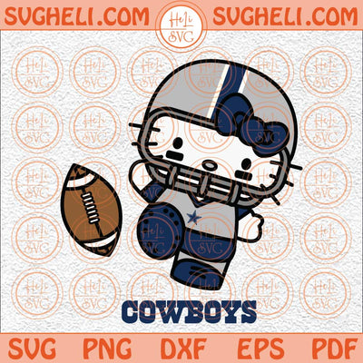 Hello Kitty Cowboys Football Svg Star Cowboy Svg Cowboys Svg Png Dxf Eps Files