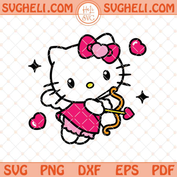 Hello Kitty Cupid Svg Valentine Hello Kitty Svg Png Dxf Eps Files