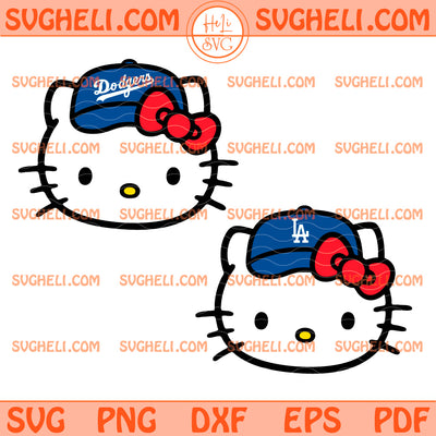 Hello Kitty Face LA Dogders Logo Svg LA Dogders Baseball Svg