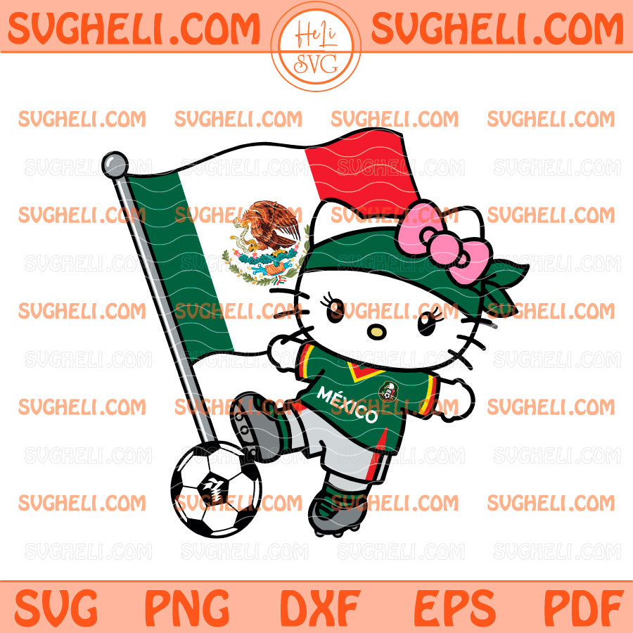 Hello Kitty Fan Mexico Soccer Svg World Cup 2026 Mexico Svg