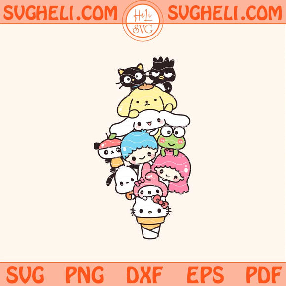 Hello Kitty Friends Svg Hello Kitty Svg Kawaii Kitty Cat Svg Png Dxf Eps Files