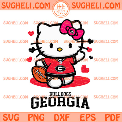 Hello Kitty Georgia Bulldogs Valentine Svg Bulldogs Svg
