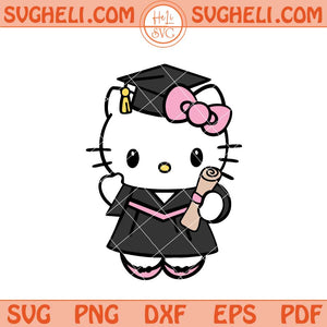 Hello Kitty Graduation Pink Cartoon Svg Kitty School Svg Png Dxf Eps