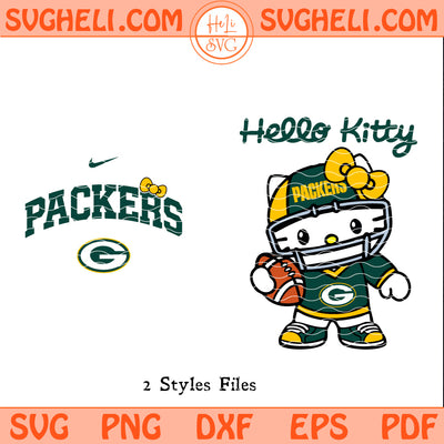 Hello Kitty Green Bay Packers Svg NFL Green Bay Packers Svg