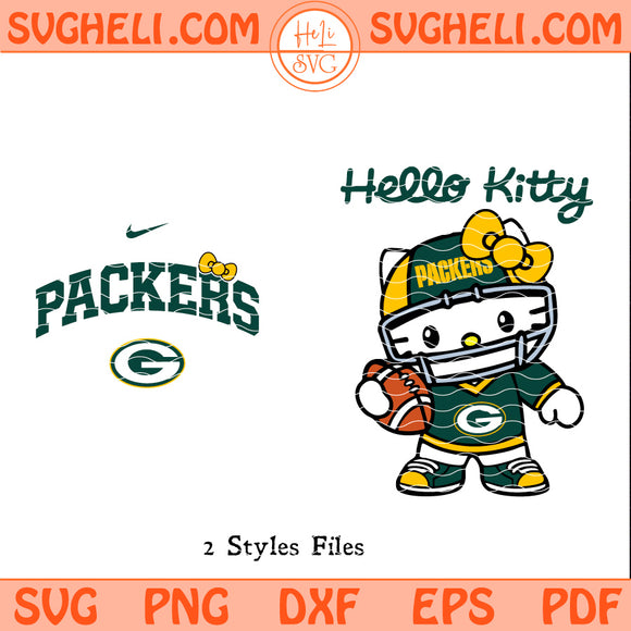 Hello Kitty Green Bay Packers Svg NFL Green Bay Packers Svg