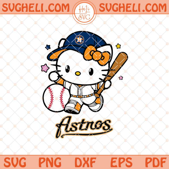 Hello Kitty Houston Astros Baseball Svg Kitty Baseball Svg Png Dxf Eps Files