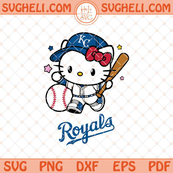 Hello Kitty Kansas City Royals Baseball Svg Baseball Svg Png Dxf Eps Files