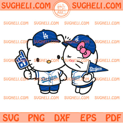 Hello Kitty Kiss LA Dodgers Baseball Svg LA Dodgers Svg