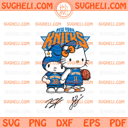 Hello Kitty Knicks NBA Karl-Anthony Towns Jalen Brunson Svg