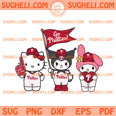 Hello Kitty Kuromi My Melody Philadelphia Phillies Svg