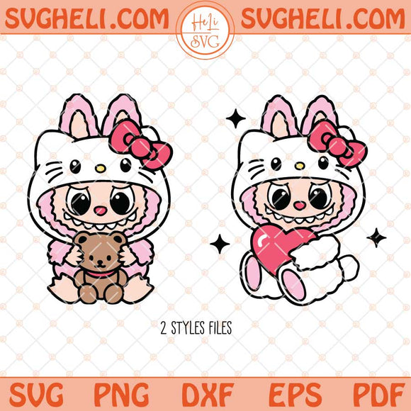 Hello Kitty Labubu Svg Hello Kitty The Monsters Svg Png Dxf Eps Files