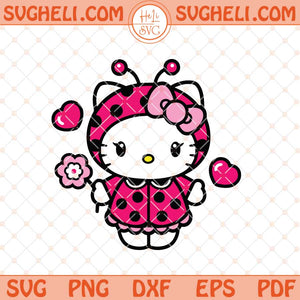 Hello Kitty Ladybug Svg Pink Hello Kitty Lady bug Svg Png Dxf Eps Files