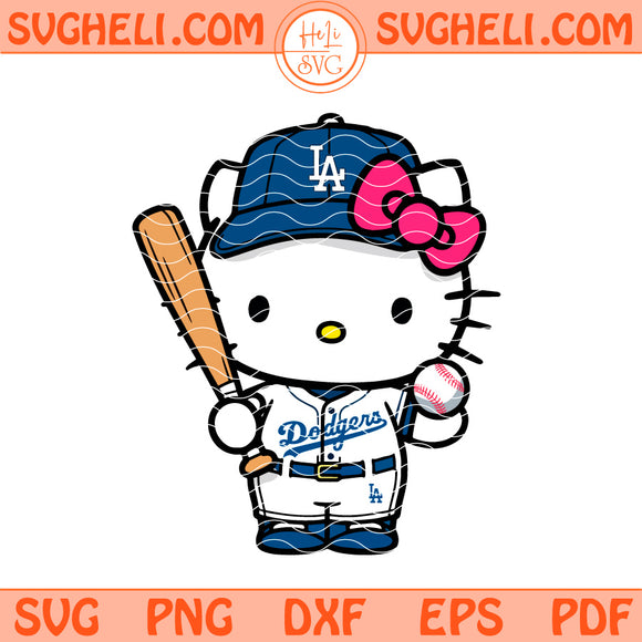 Hello Kitty Los Angeles Dodgers Baseball Svg LA Dodgers Svg Png Dxf Eps Files