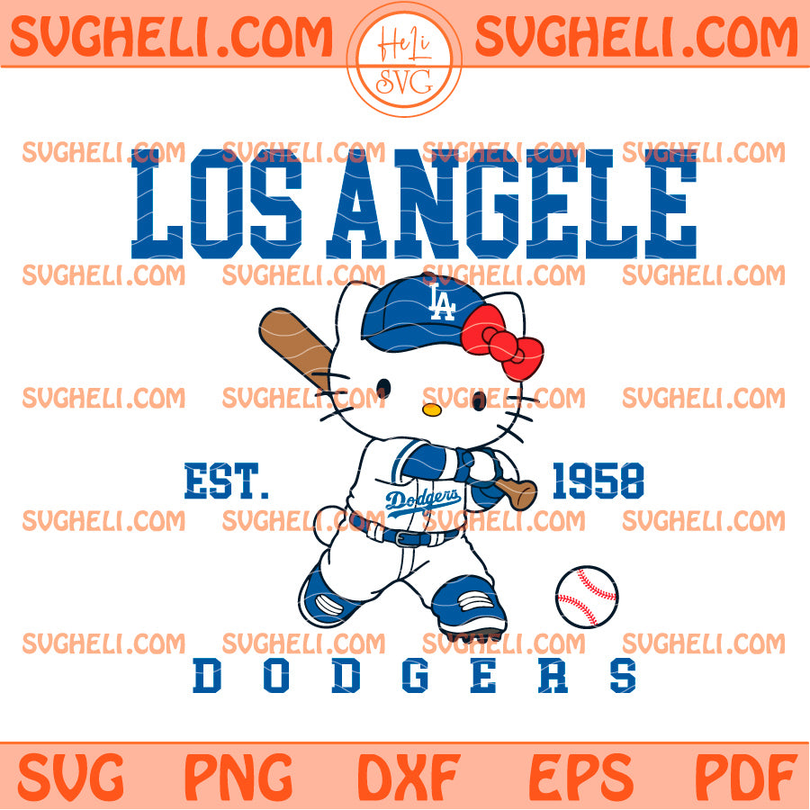 Hello Kitty Los Angeles Dodgers Est 1958 Svg Kitty LA Svg