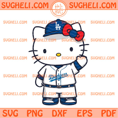 Hello Kitty Los Angeles Dodgers MLB Baseball Svg