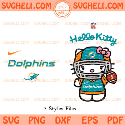 Hello Kitty Miami Dolphins NFL Svg Miami Dolphins NFL Svg