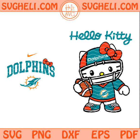 Hello Kitty Miami Dolphins Svg NFL Miami Dolphins Svg