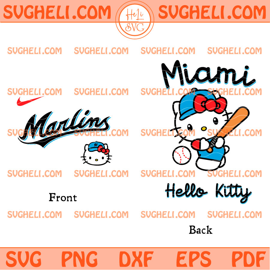 Hello Kitty Miami Marlins MLB Svg Hello Kitty MLB Svg