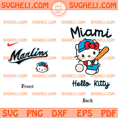 Hello Kitty Miami Marlins MLB Svg Hello Kitty MLB Svg
