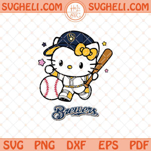 Hello Kitty Milwaukee Brewers Baseball Svg Baseball Svg Png Dxf Eps Files