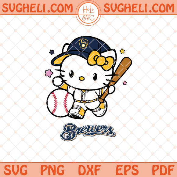 Hello Kitty Milwaukee Brewers Baseball Svg Baseball Svg Png Dxf Eps Files