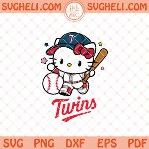 Hello Kitty Minnesota Twins Baseball Svg Kitty Baseball Svg Png Dxf Eps Files