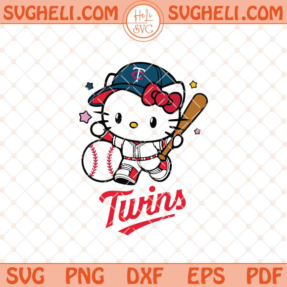 Hello Kitty Minnesota Twins Baseball Svg Kitty Baseball Svg Png Dxf Eps Files