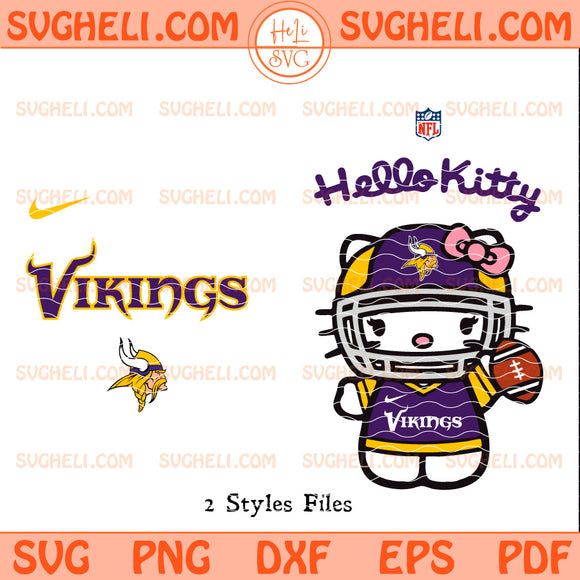 Hello Kitty Minnesota Vikings NFL Svg, Vikings NFL Svg