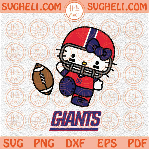 Hello Kitty New York Giants Football Svg New York Football Svg Png Dxf Eps Files