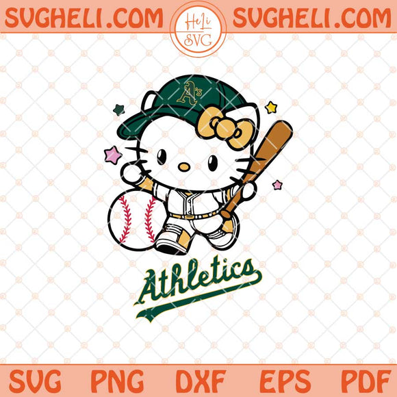 Hello Kitty Oakland Athletics Baseball Svg Baseball Svg Png Dxf Eps Files