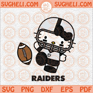 Hello Kitty Oakland Raiders Football Svg Raiders Football Svg Png Dxf Eps Files