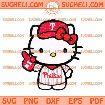 Hello Kitty Philadelphia Phillies Baseball Svg Kitty MLB Svg