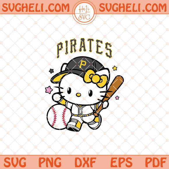 Hello Kitty Pittsburgh Pirates Baseball Svg Baseball Svg Png Dxf Eps Files