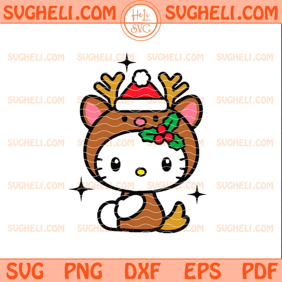 Hello Kitty Reindeer Svg Hello Kitty Christmas Svg