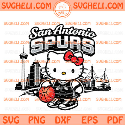 Hello Kitty San Antonio Spurs Basketball Svg Kitty Spurs Svg