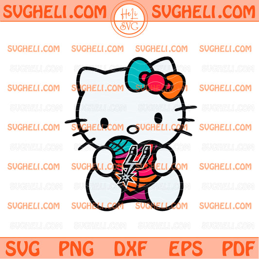 Hello Kitty San Antonio Spurs Heart Svg Kitty Spurs Svg